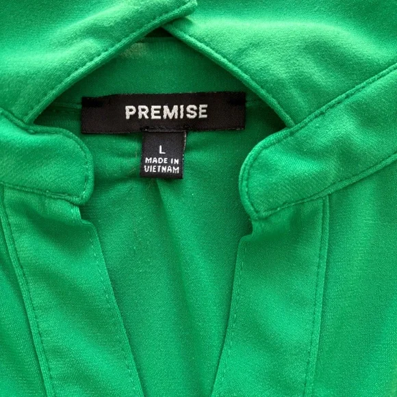 Premise Collared Blouse Green Size Large - Picture 5 of 10
